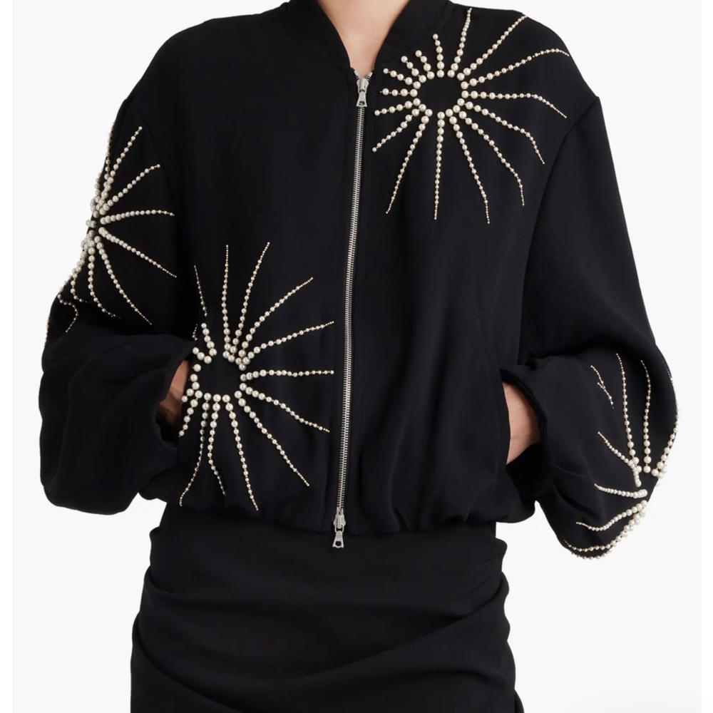 NWOT Dries Van Noten Vario Burst Embellished Bomber Jacket Size 36